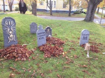 fake cemeteries in back yards
